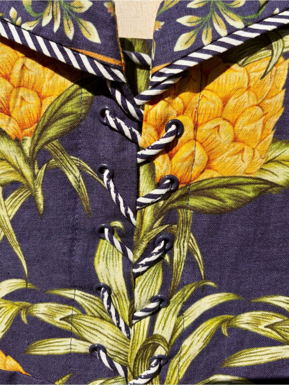 NWT! FARM Rio Pineapple Tie Laced Mini Dress ~ L - Picture 6 of 10